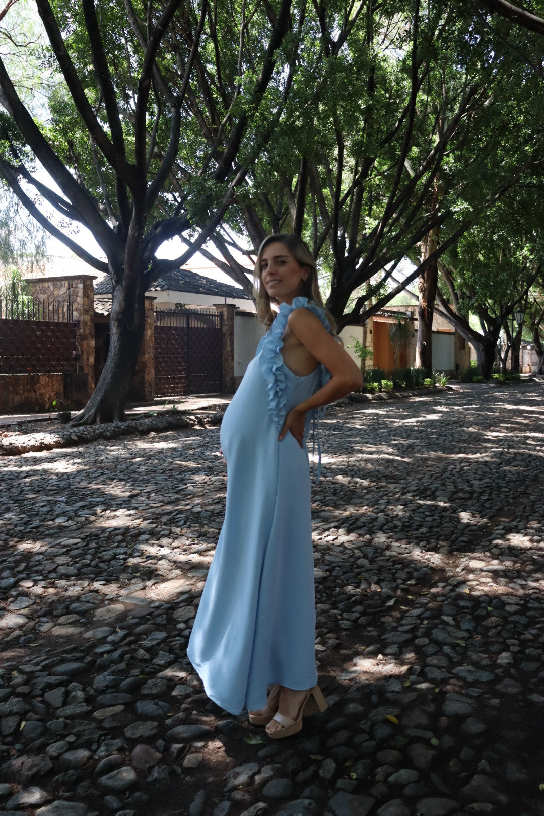 Vestido de maternidad, Rossenda mar azul CH