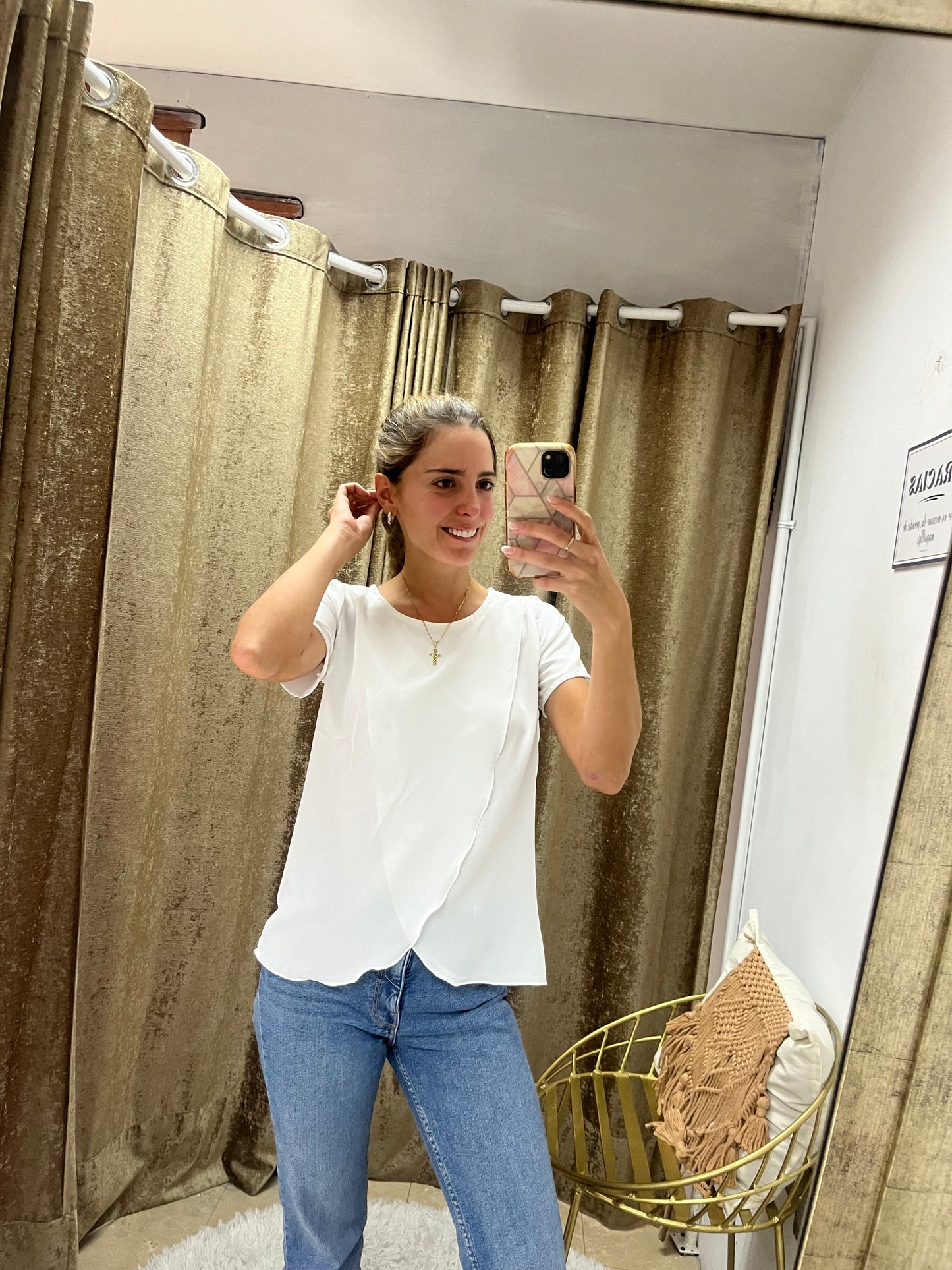 Nursing blouse, Diana short sleeves White