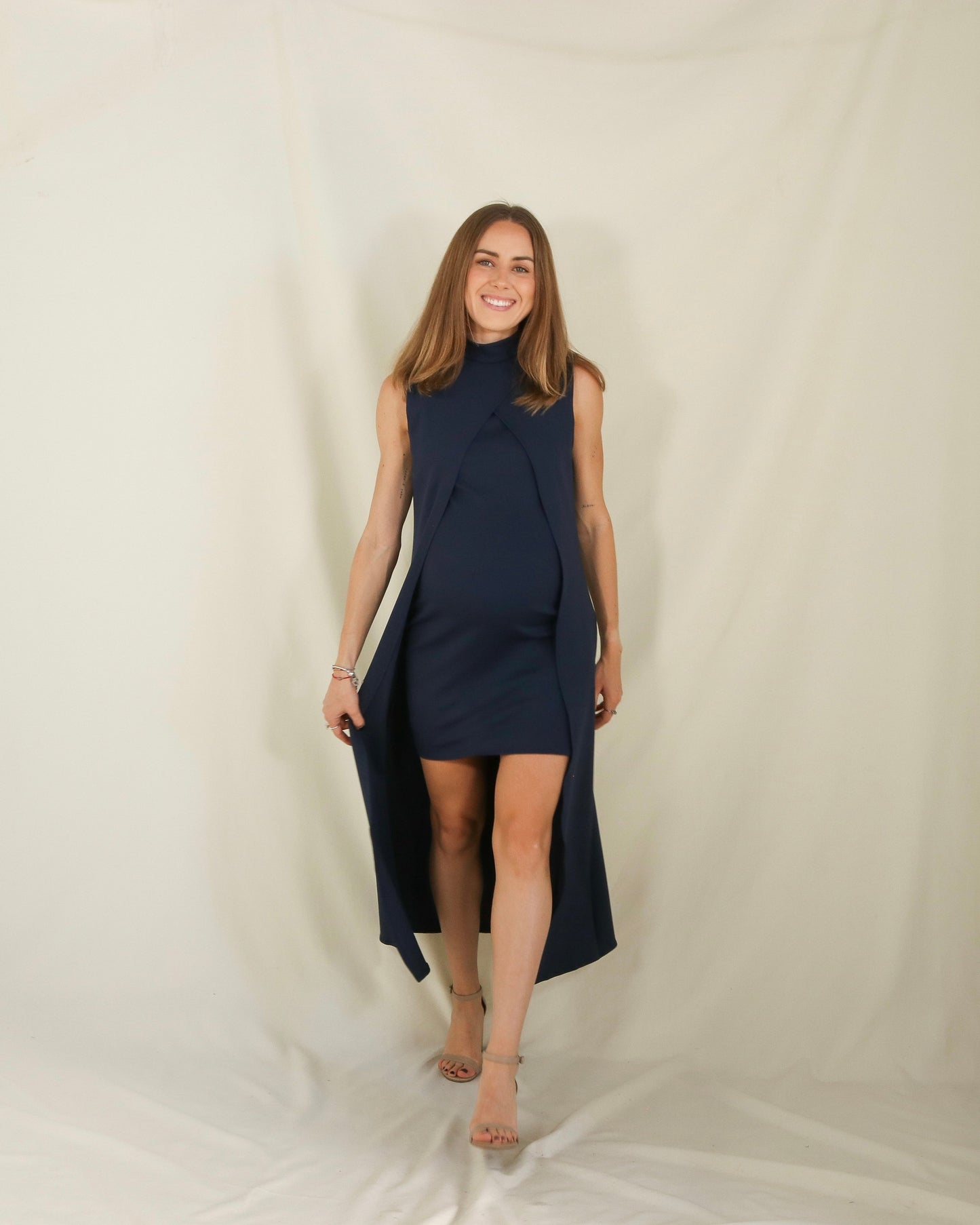Vestido de maternidad, Elena azul marino Ponti Roma XG