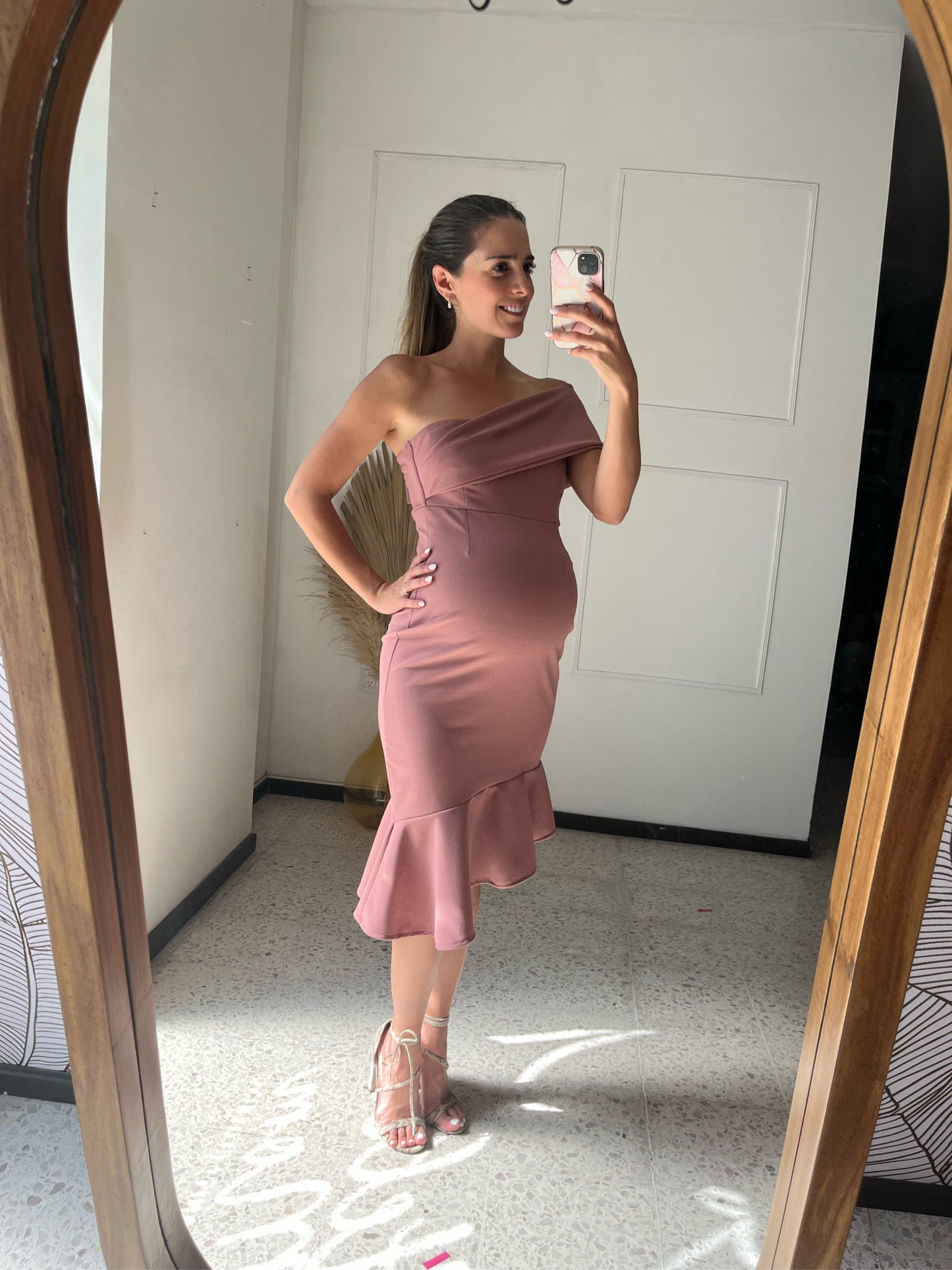 Vestido de maternidad, Maria Jose rosa quemado diagonal XG