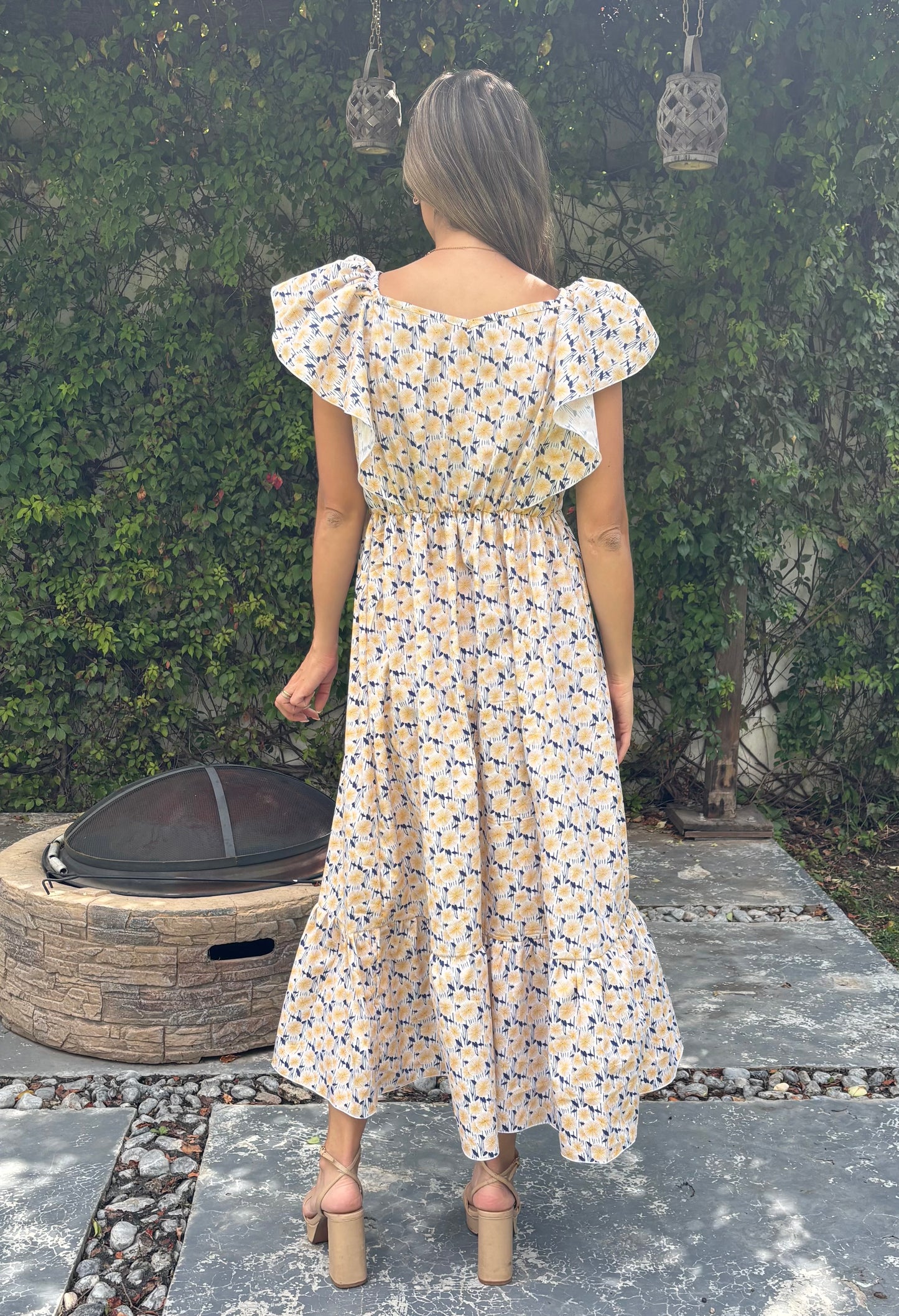 Vestido de Maternidad, Cristina amarillo flores algodón