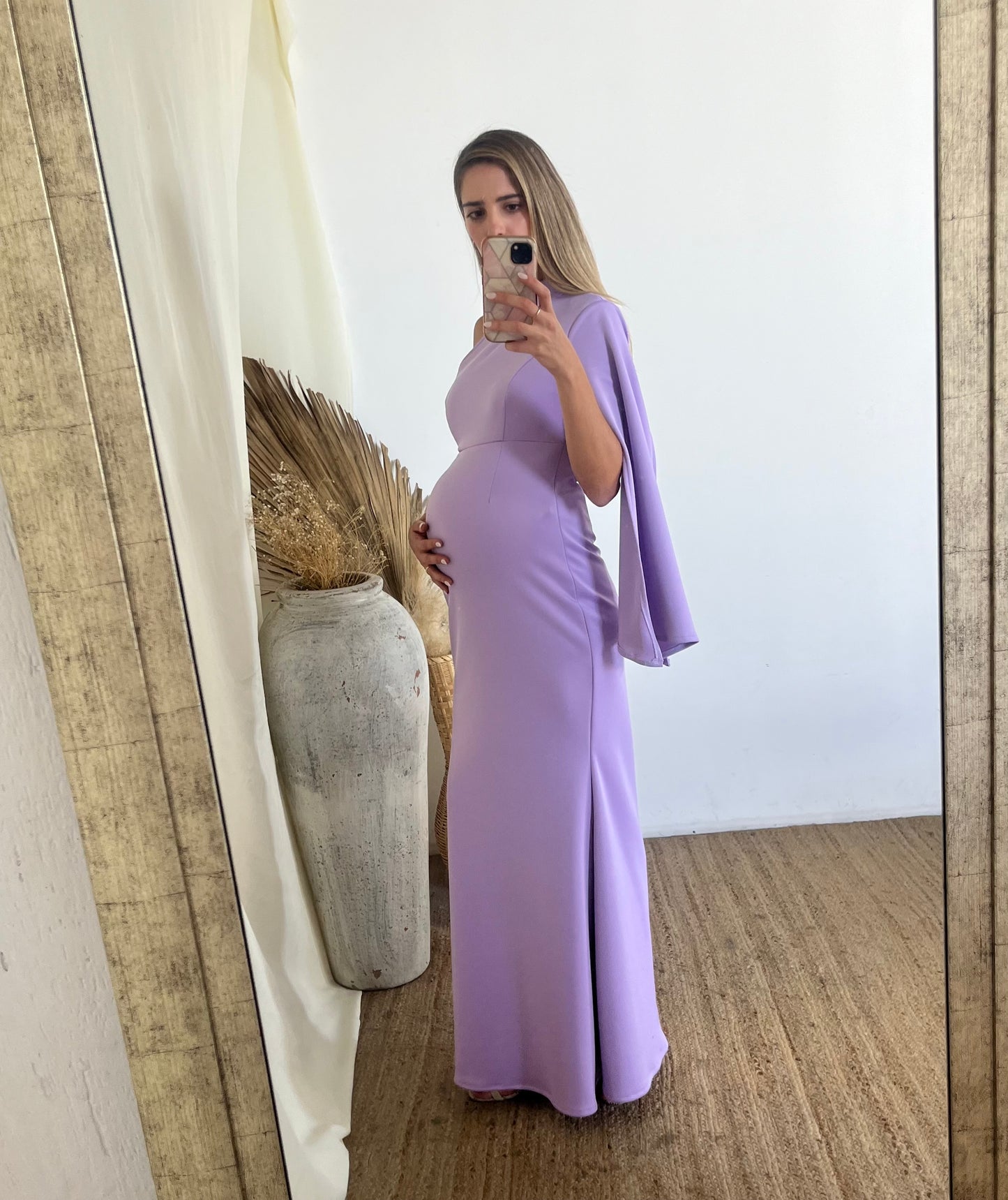 Vestido de maternidad Carola, lila largo neopreno CH