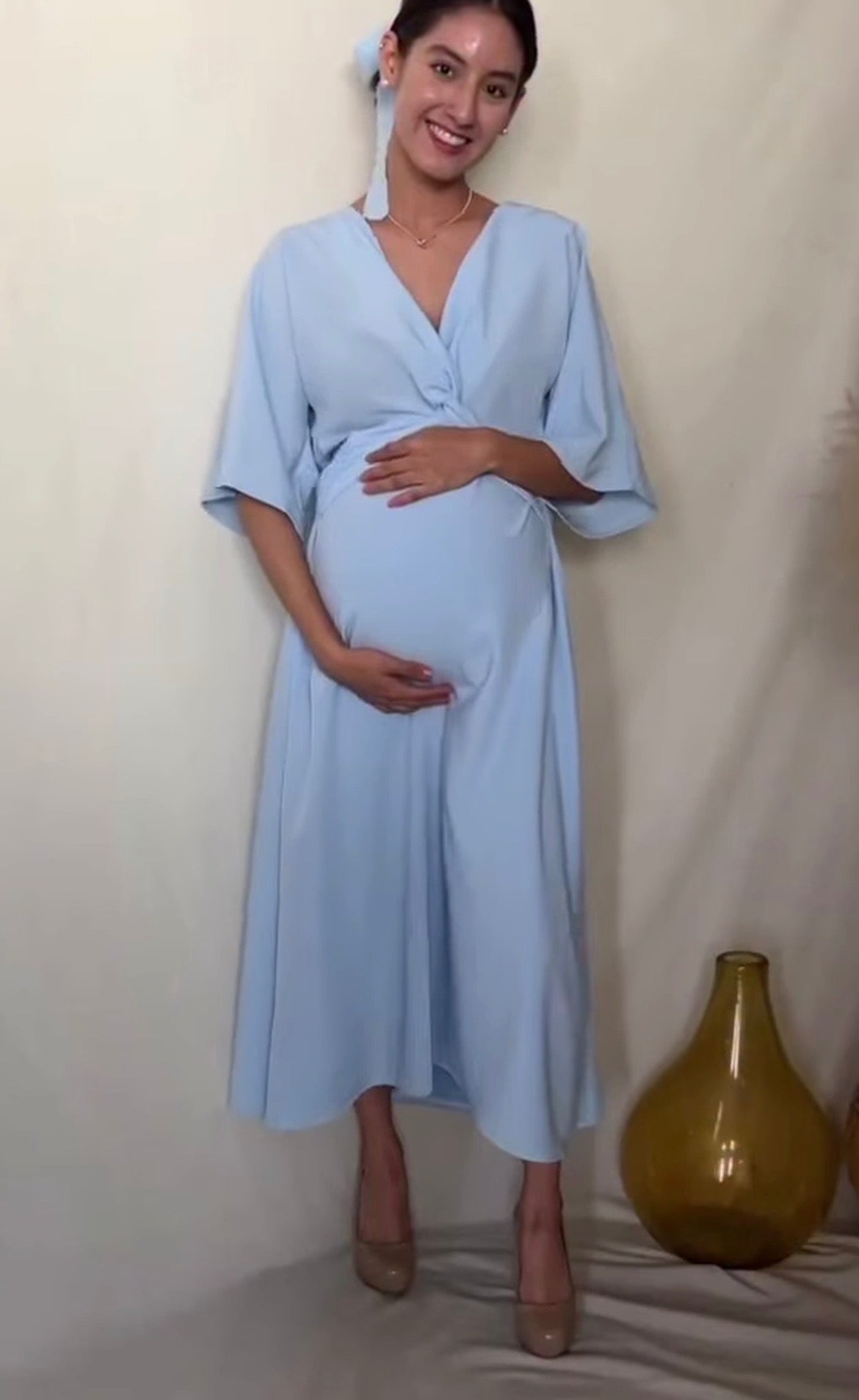 Vestido de maternidad Alicia azul baby