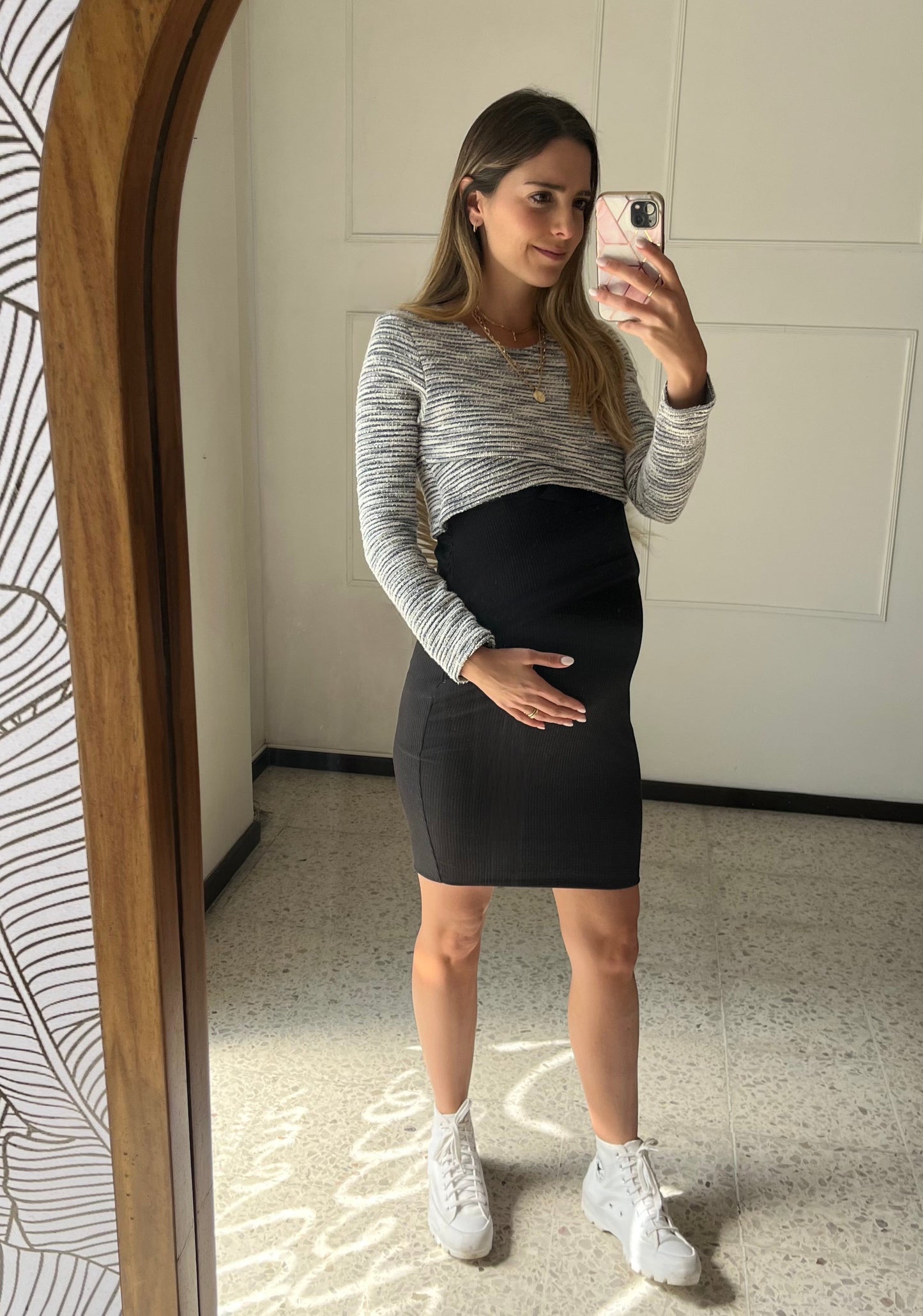 Larisa black maternity and nursing dress
