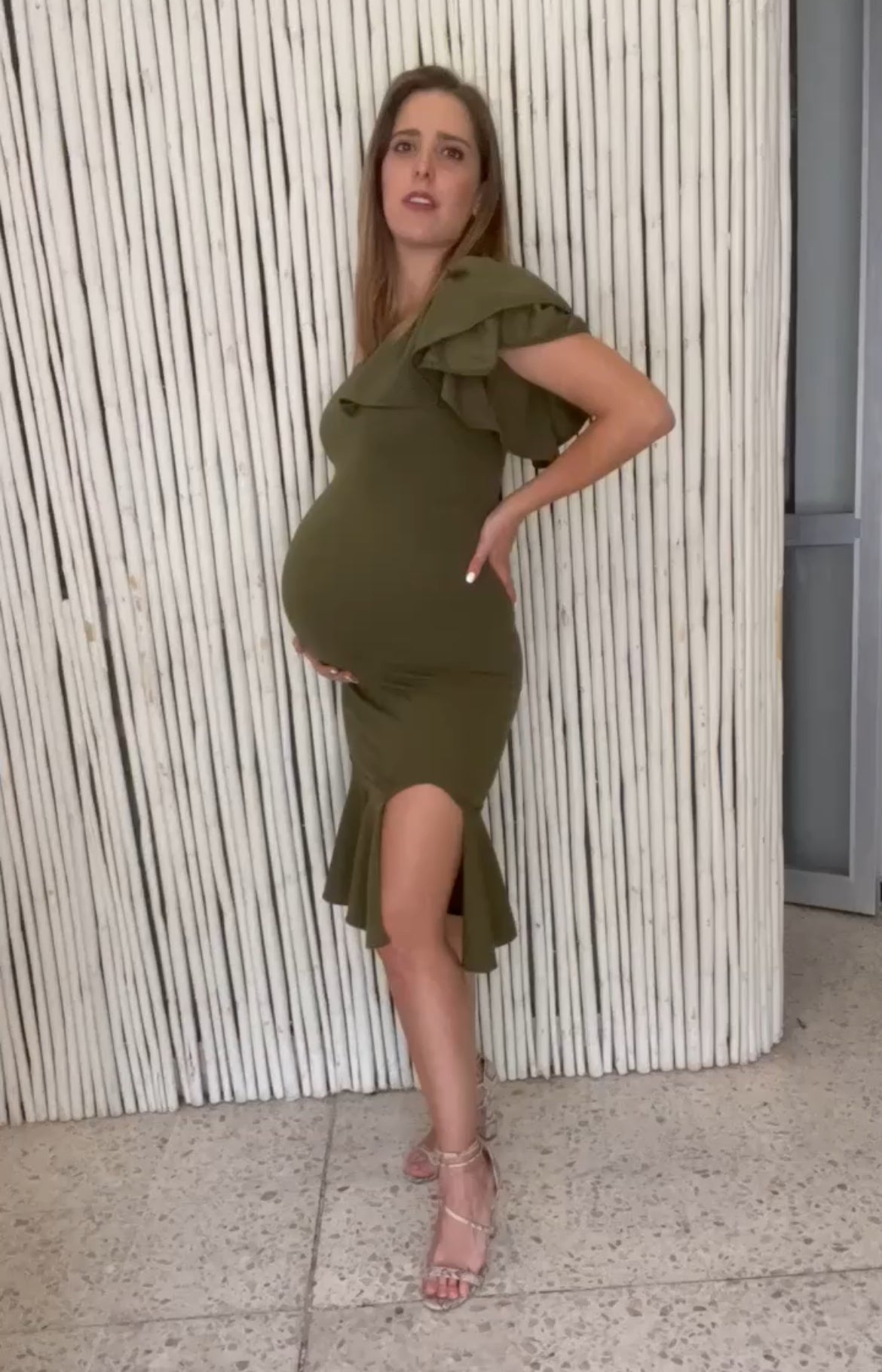 Maternity dress, Aurelia olive green  Hello Mom