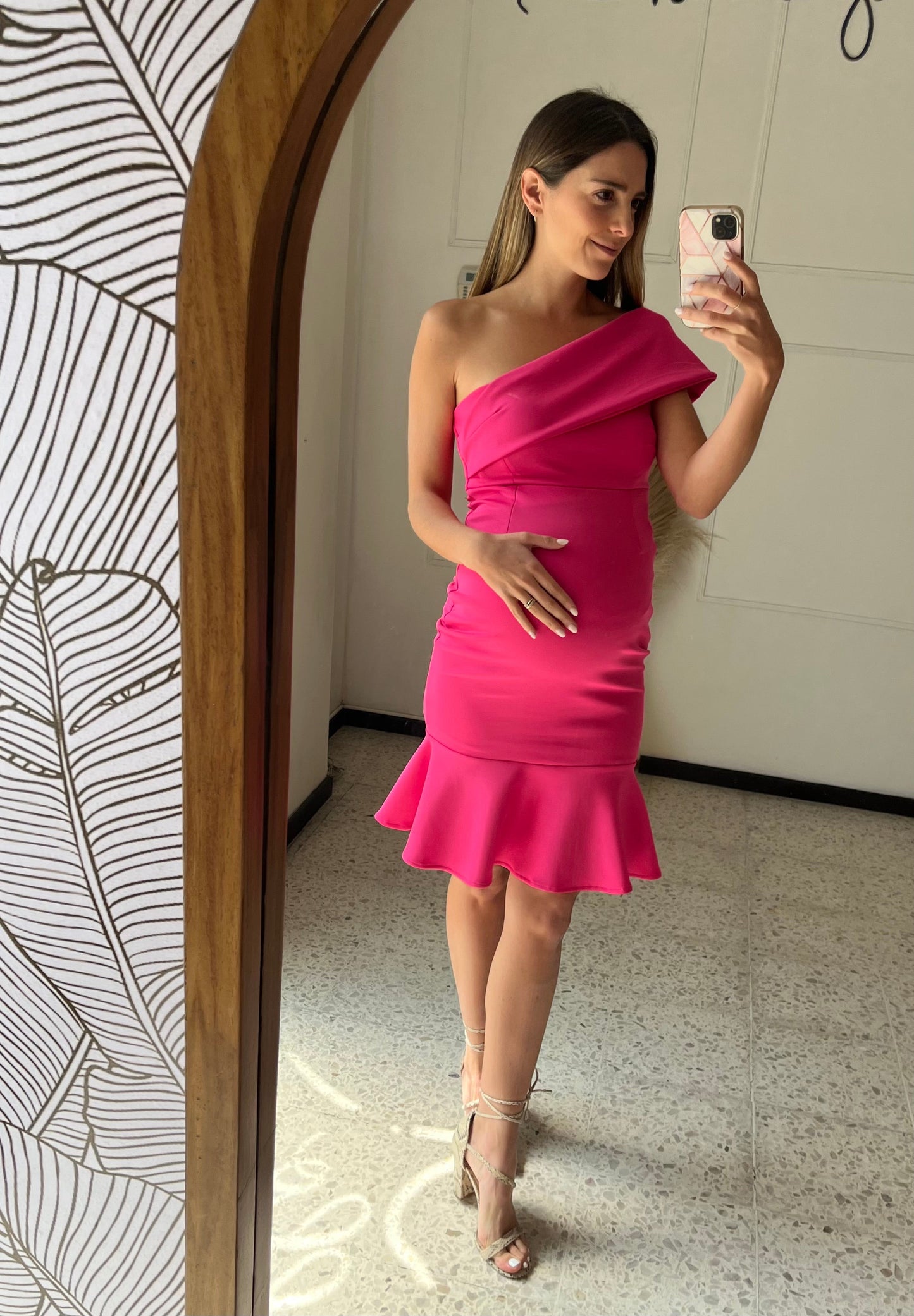 Vestido de maternidad María José rosa barbie ponti CH y XG