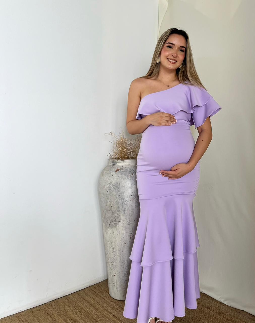 Vestido Maternidad, Regina lila neopreno G