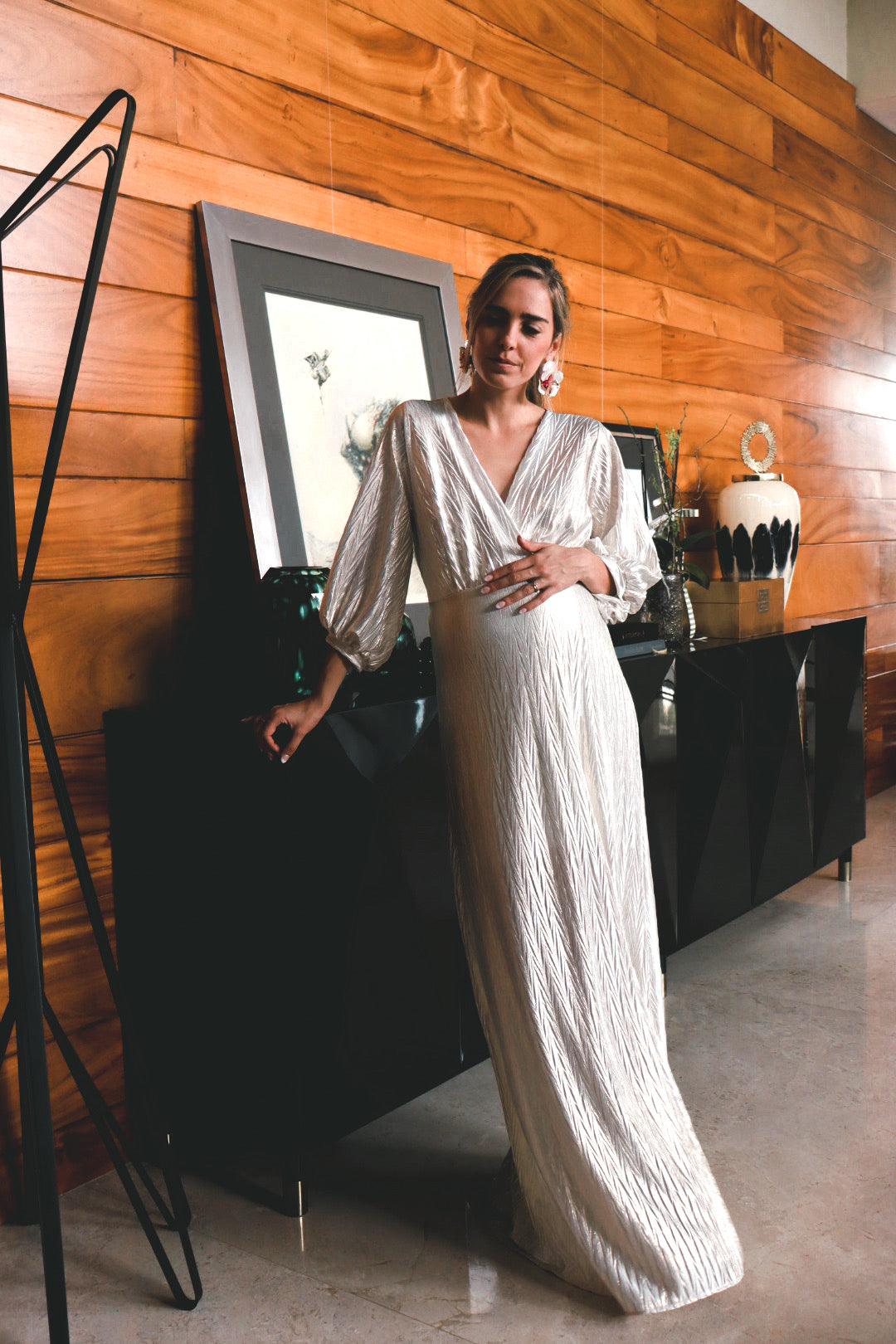Vestido de maternidad, Nicole dorado