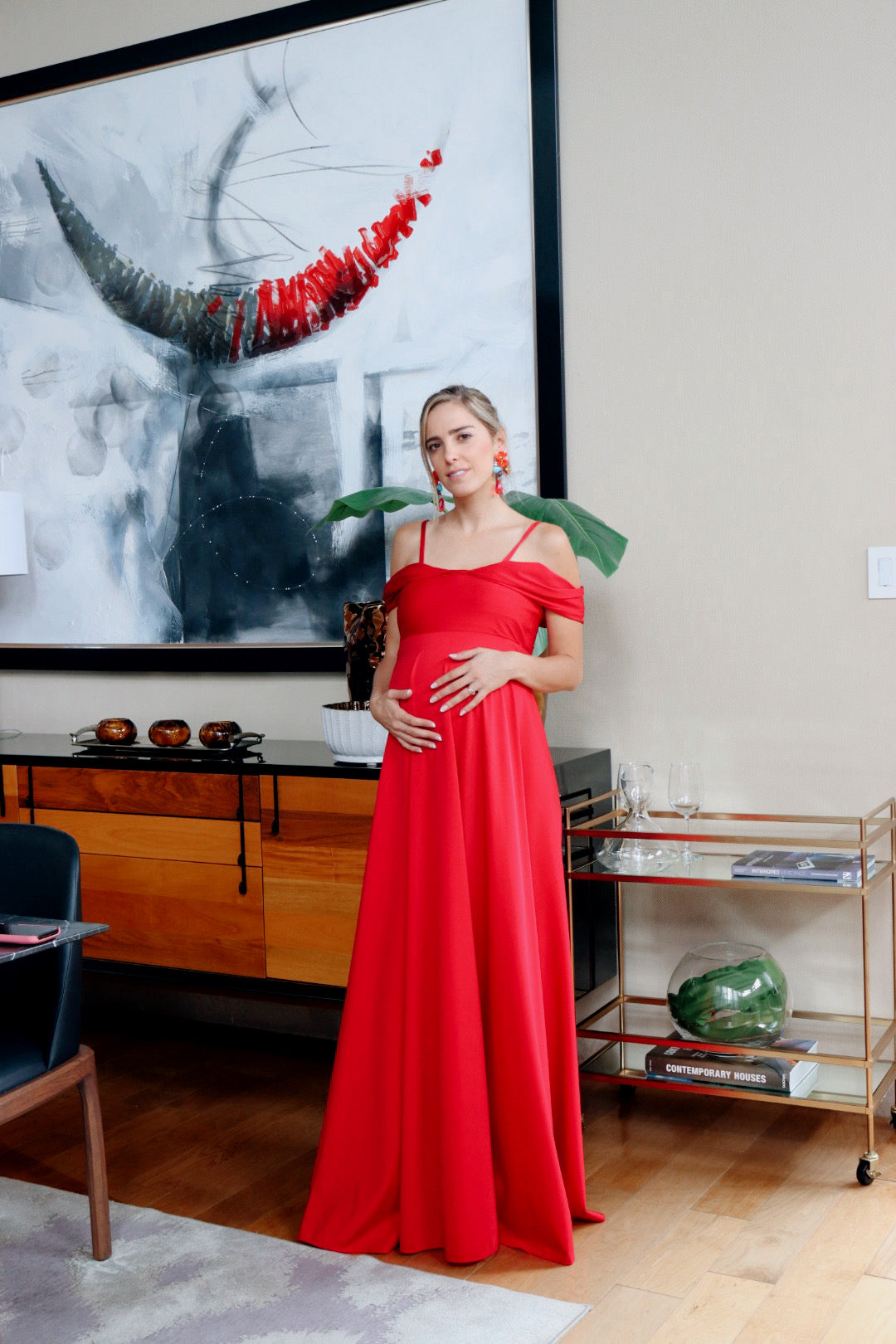 Vestido de maternidad, Bianca rojo licra CH