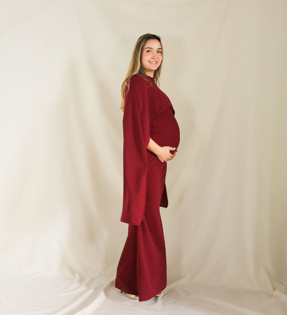 Vestido de maternidad Aline, vino vértigo M