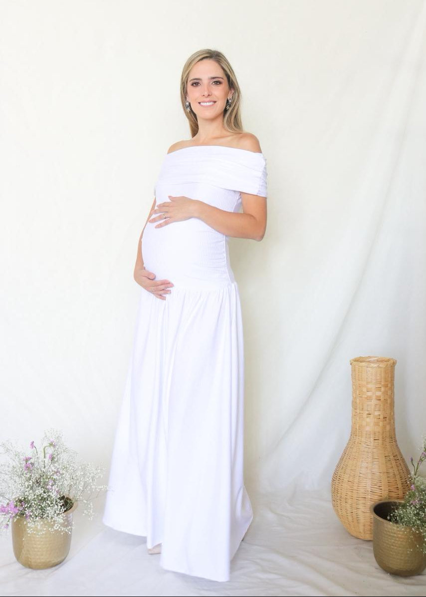 Vestido de maternidad blanco, Adeline (Copia)
