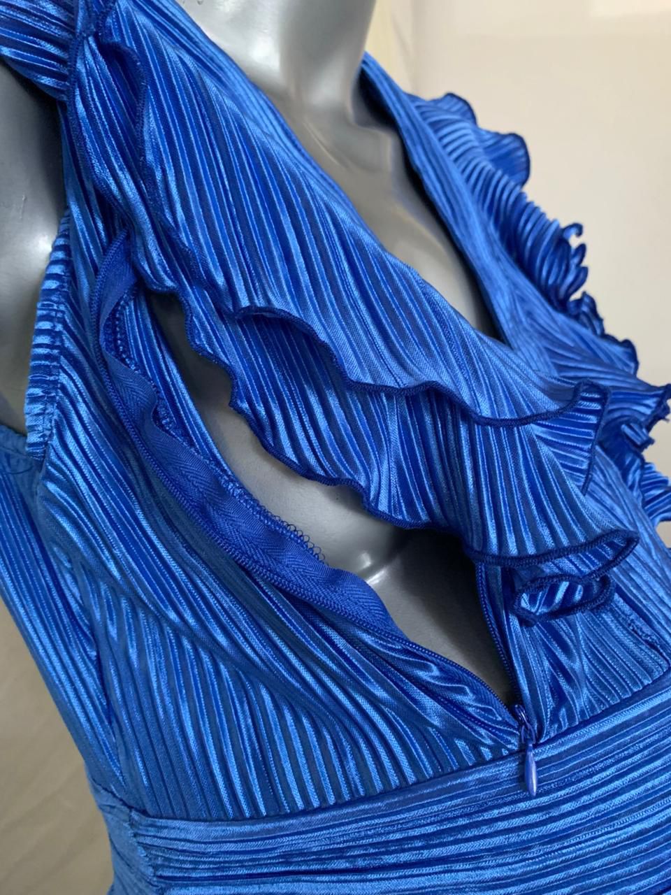 Vestido Xiomara de maternidad y lactancia azul corrugado