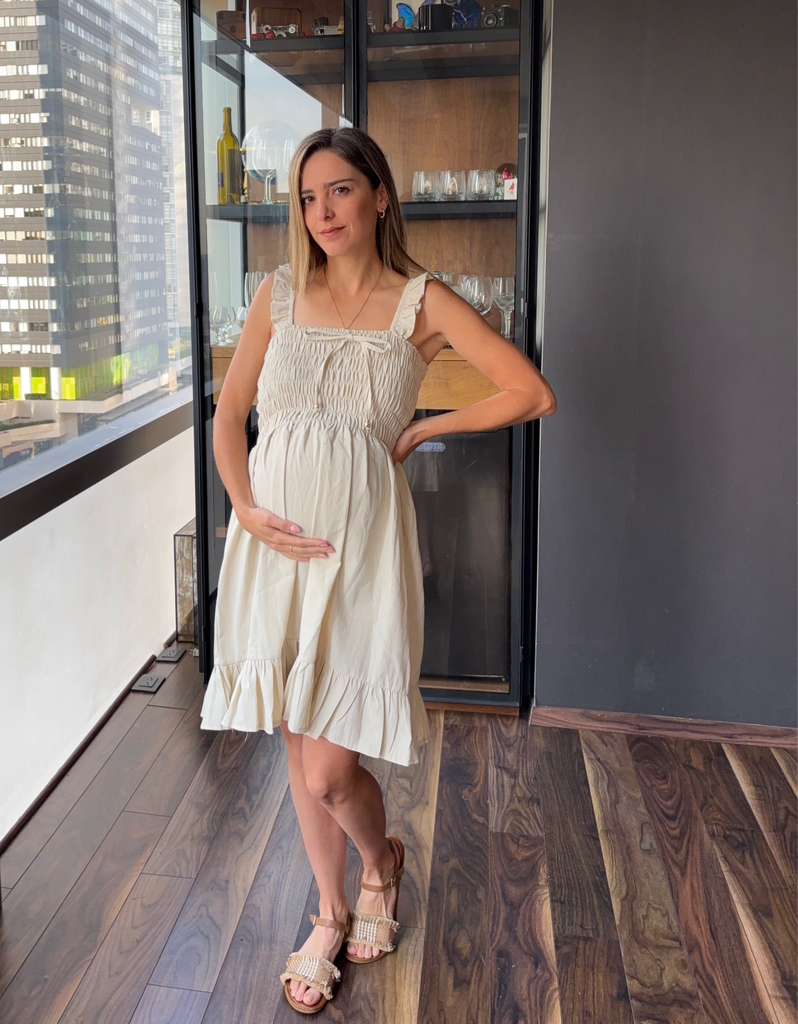 Winter maternity dress, blue SM