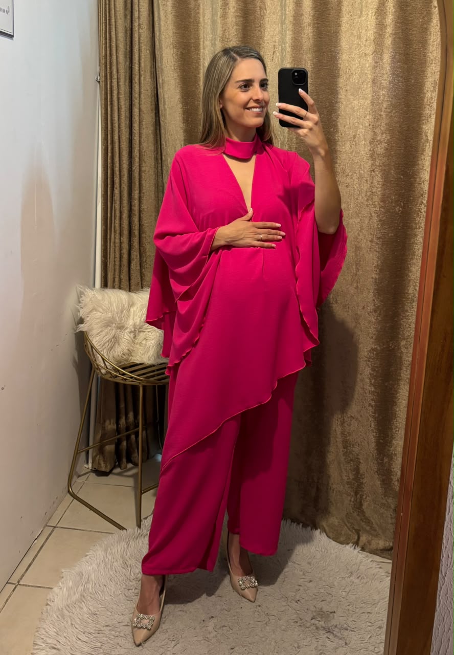 Maternity jumpsuit, White flowered