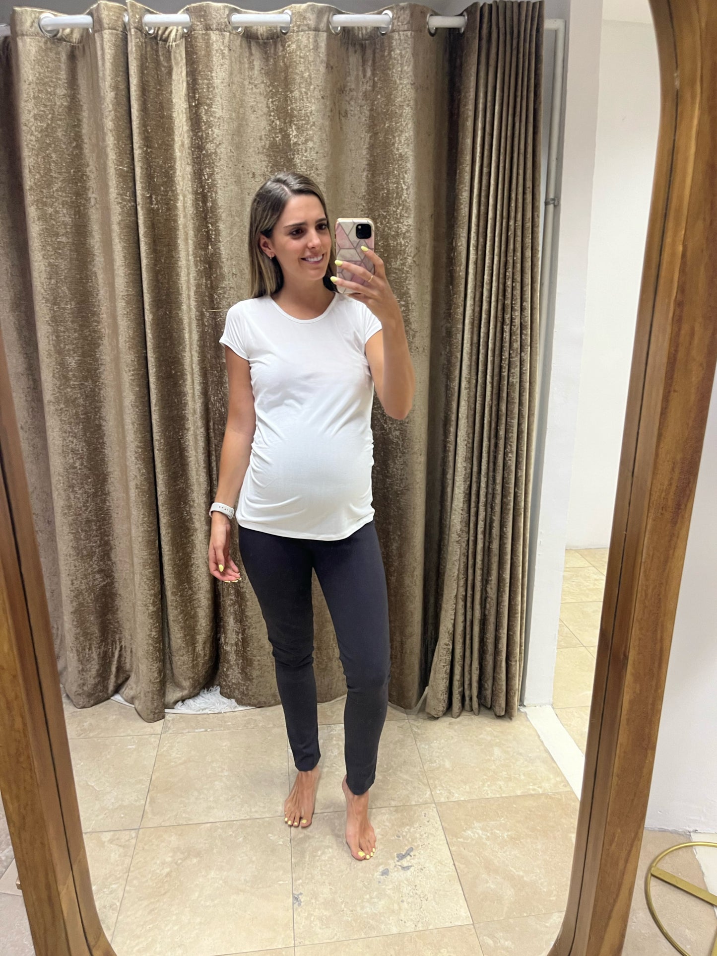 White cotton maternity blouse