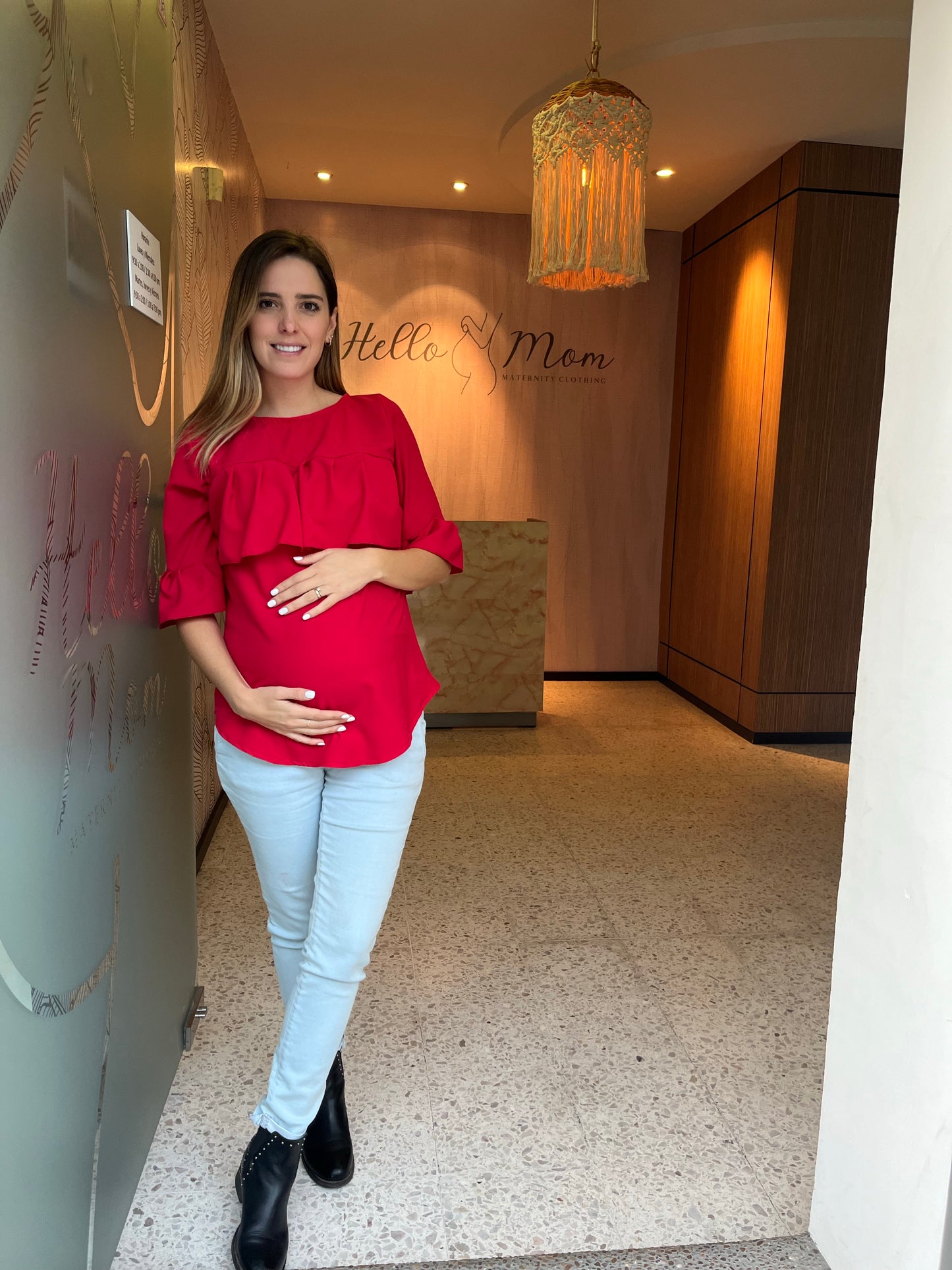 Nursing blouse Deborah red