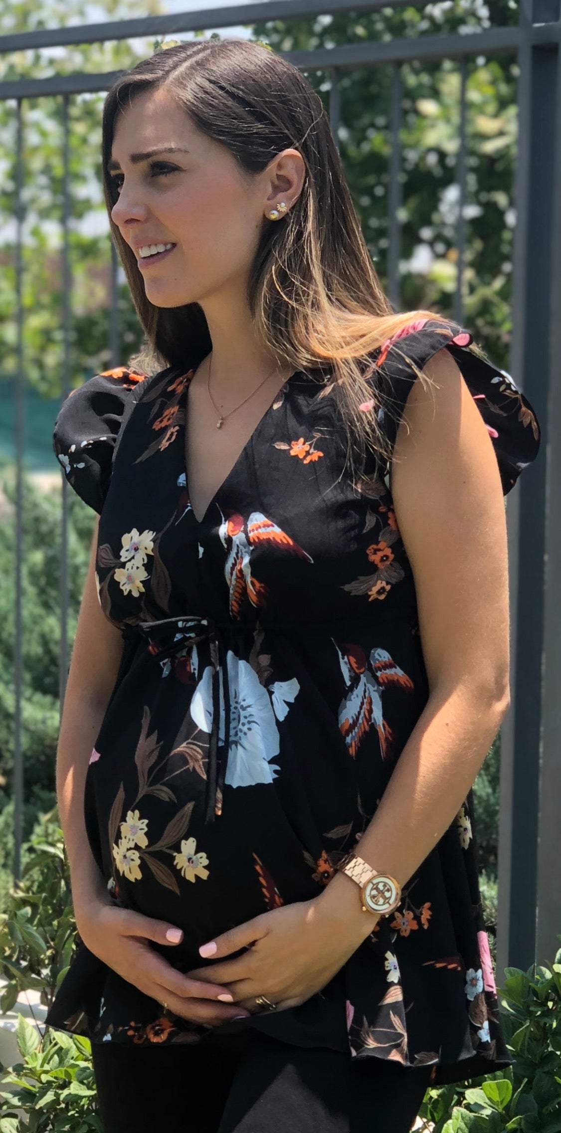 Andrea maternity blouse, little birds