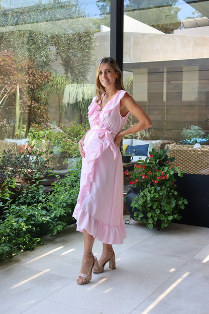 Vestido de maternidad María Luisa, rosa claro CH