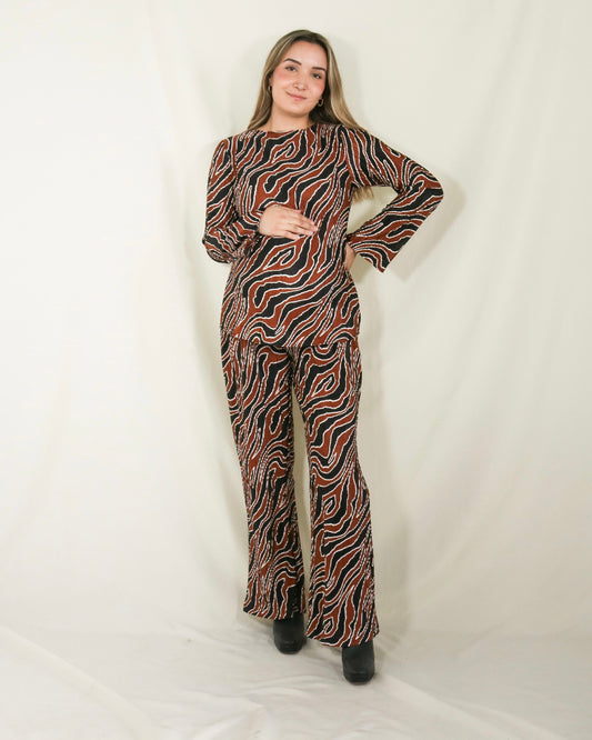 Conjunto de maternidad Mayte, rojo corrugado