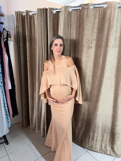 Vestido de maternidad Amparo, beige