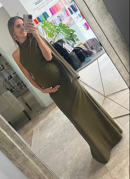 Vestido de maternidad Carola, verde olivo