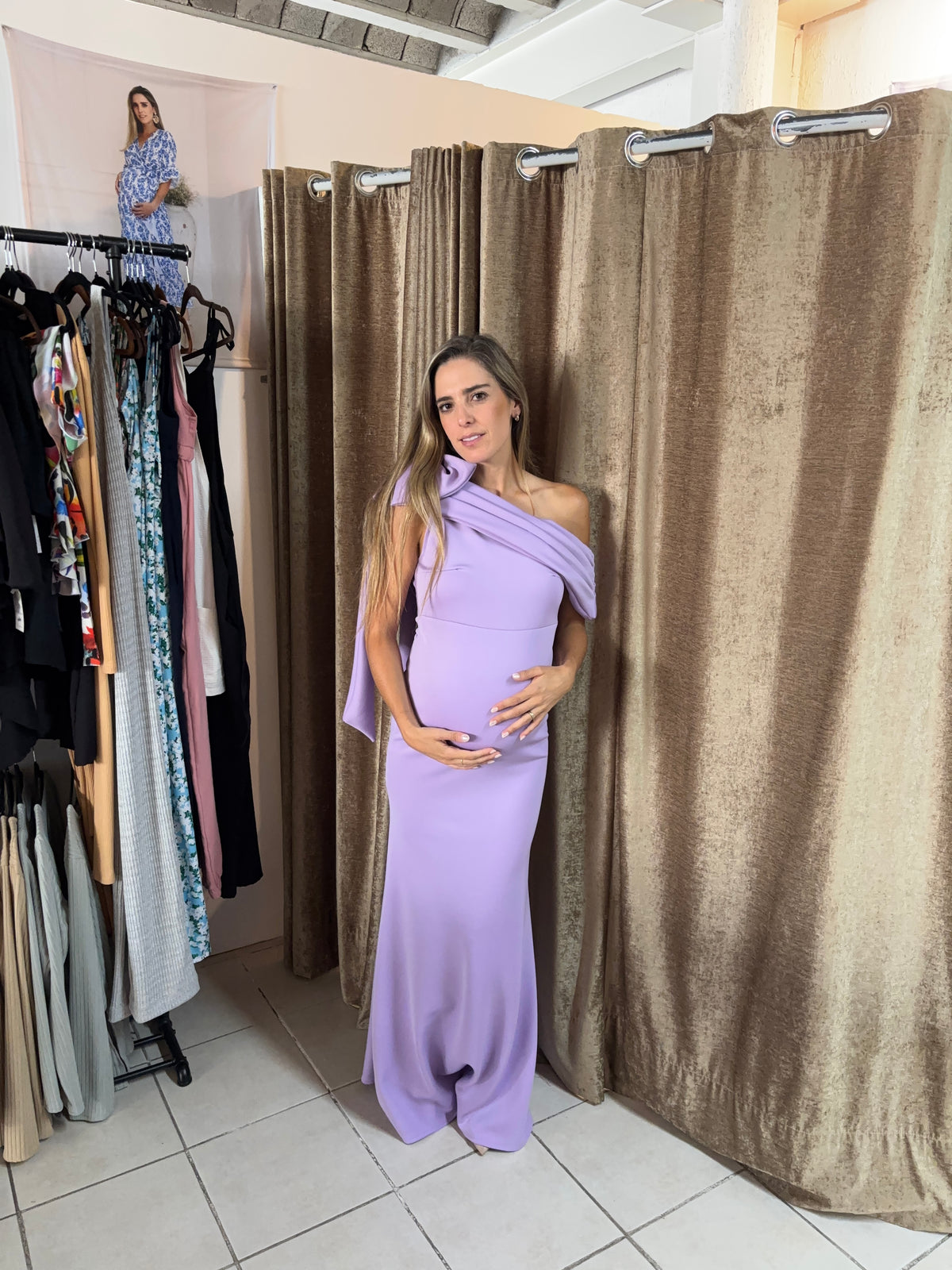 Vestido de maternidad Roberta, lila neopreno