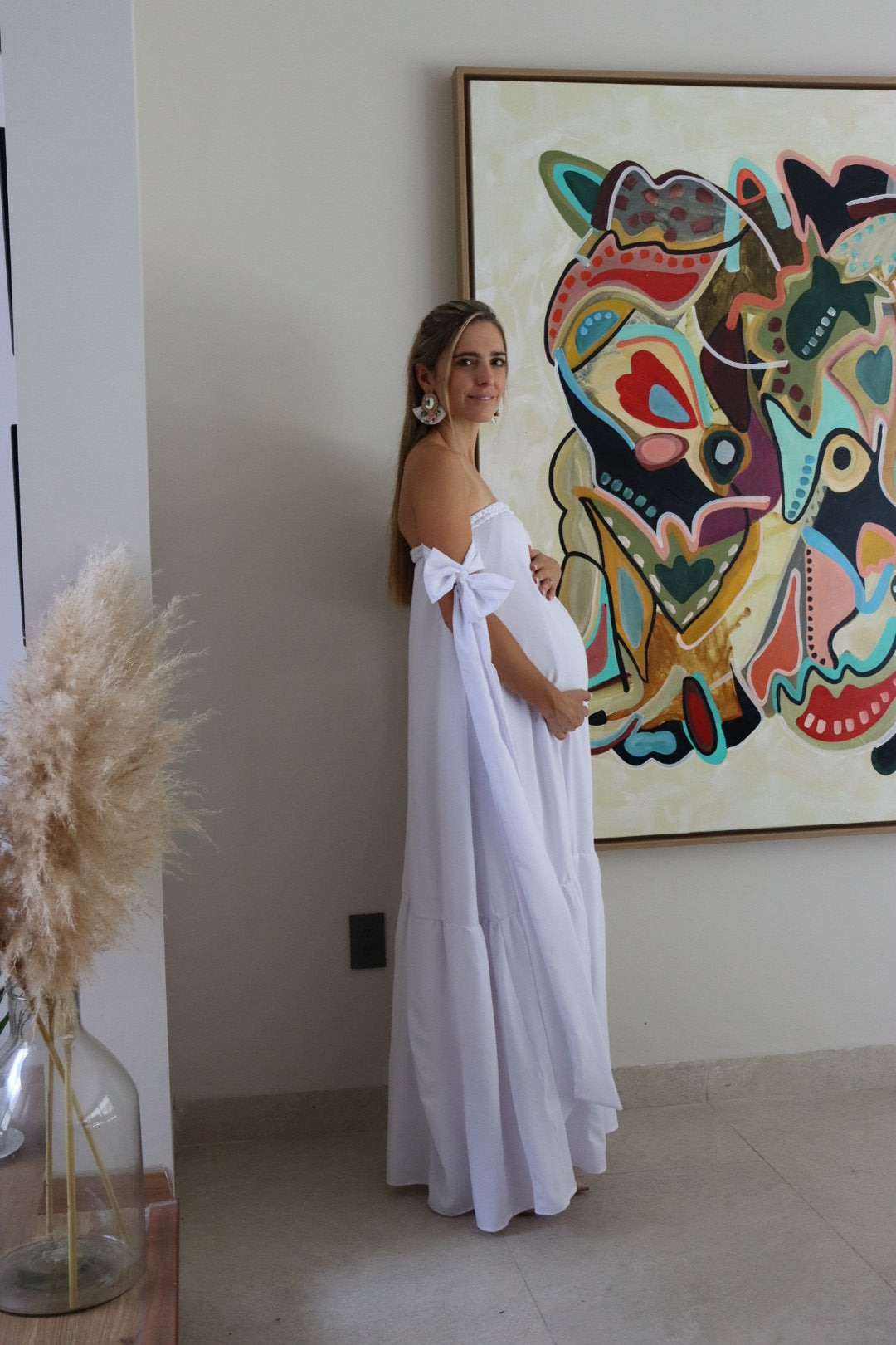 Vestido de maternidad Kalisi blanco CH