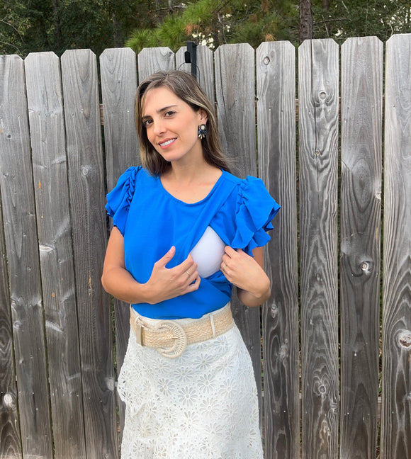 Blusa de lactancia, Adri azul cey vivo