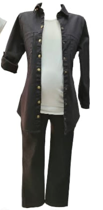 Camisa de maternidad, mezclilla negra