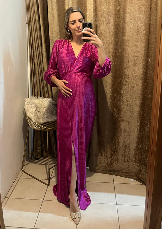Vestido de lactancia y maternidad, Zara/Love mulberry corrugado CH y M