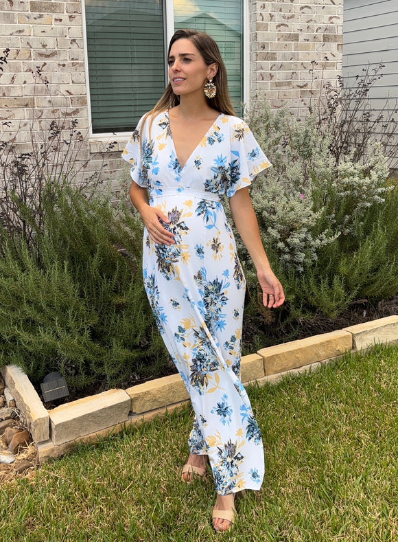 Vestido de maternidad, Love florecitas amarilla con azul