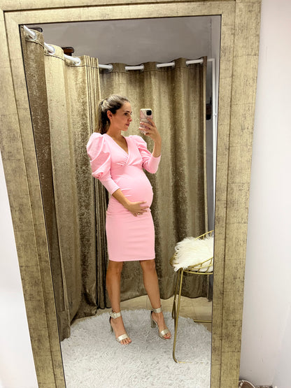 Vestido maternidad Yuridia rosa claro