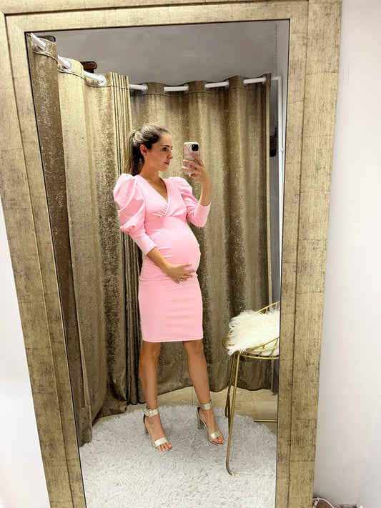 Vestido maternidad Yuridia rosa claro (CH)