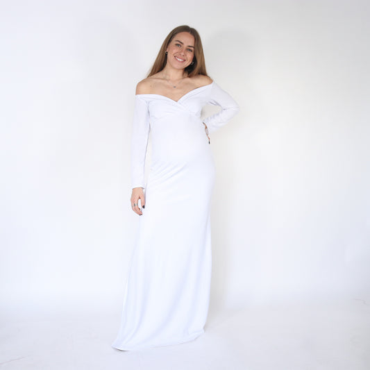 Vestido de maternidad sesión, Ritta blanco CH, M