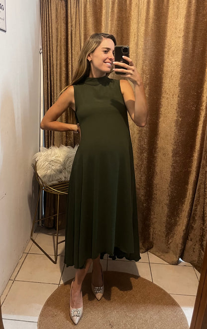 Vestido de maternidad Sonia, verde olivo Cey