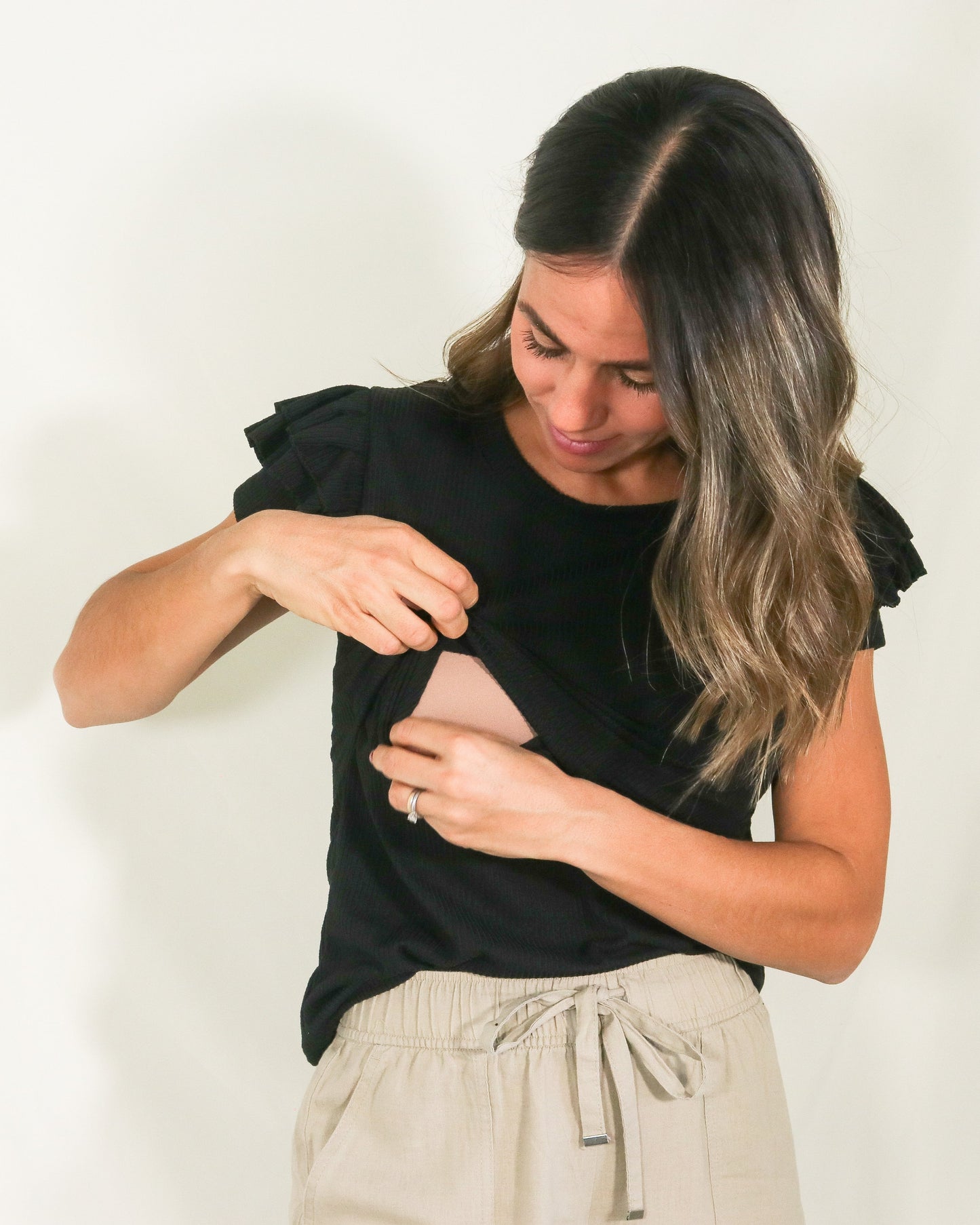 Blusa de lactancia Bere, negra