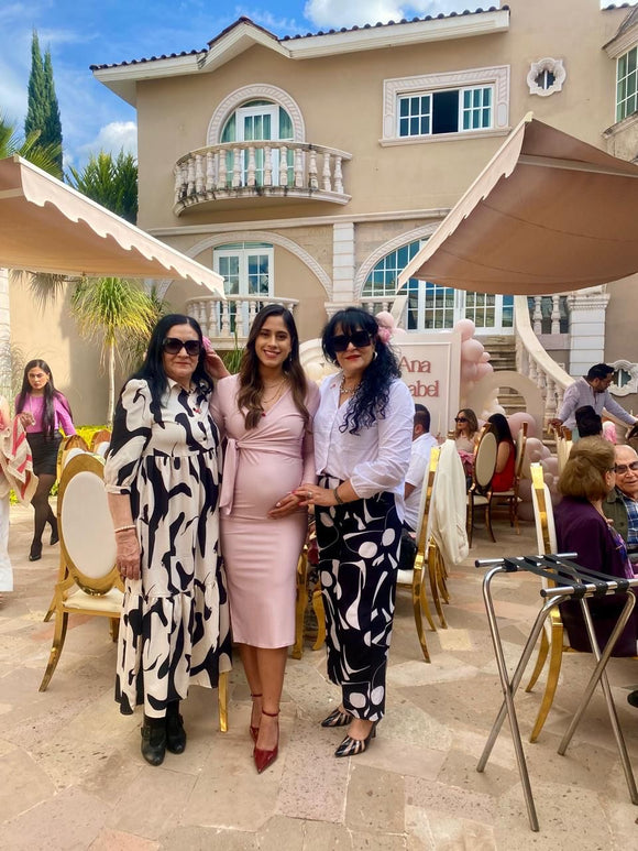 Vestido de maternidad y lactancia, Aitana rosa rayas