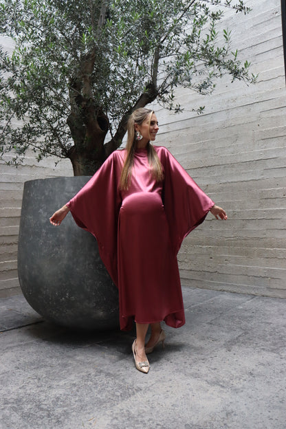 Vestido de maternidad Alana rosa brilloso