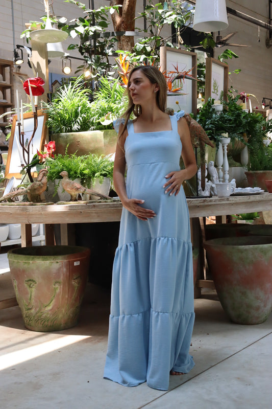 Maternity dress Dahlia black white flowers