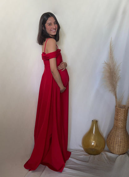 Vestido de maternidad, Bianca rojo licra