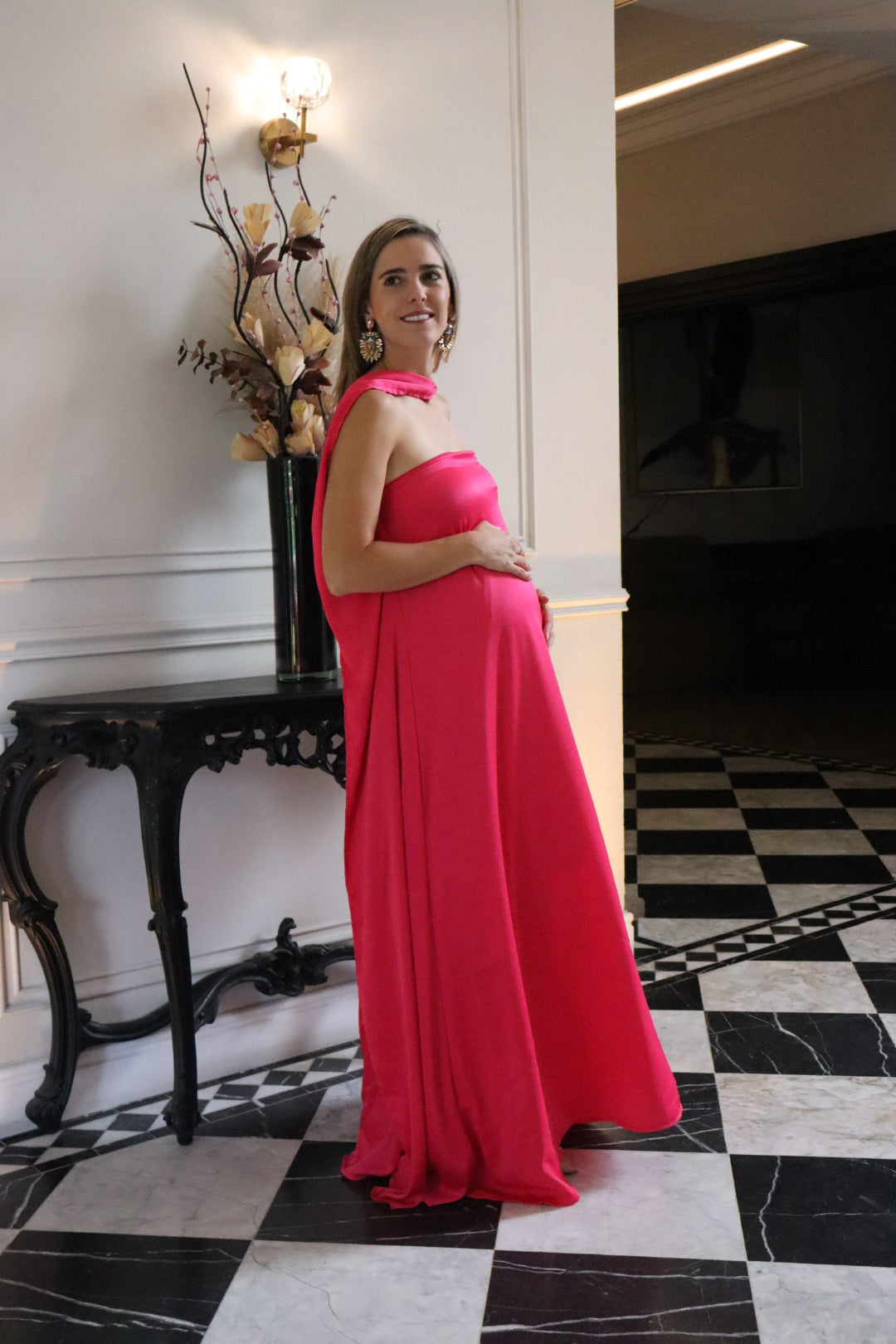 Vestido de Maternidad, Adela rosa Barbie flori CH