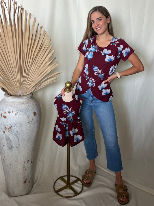 Matching guinda con blusa diana