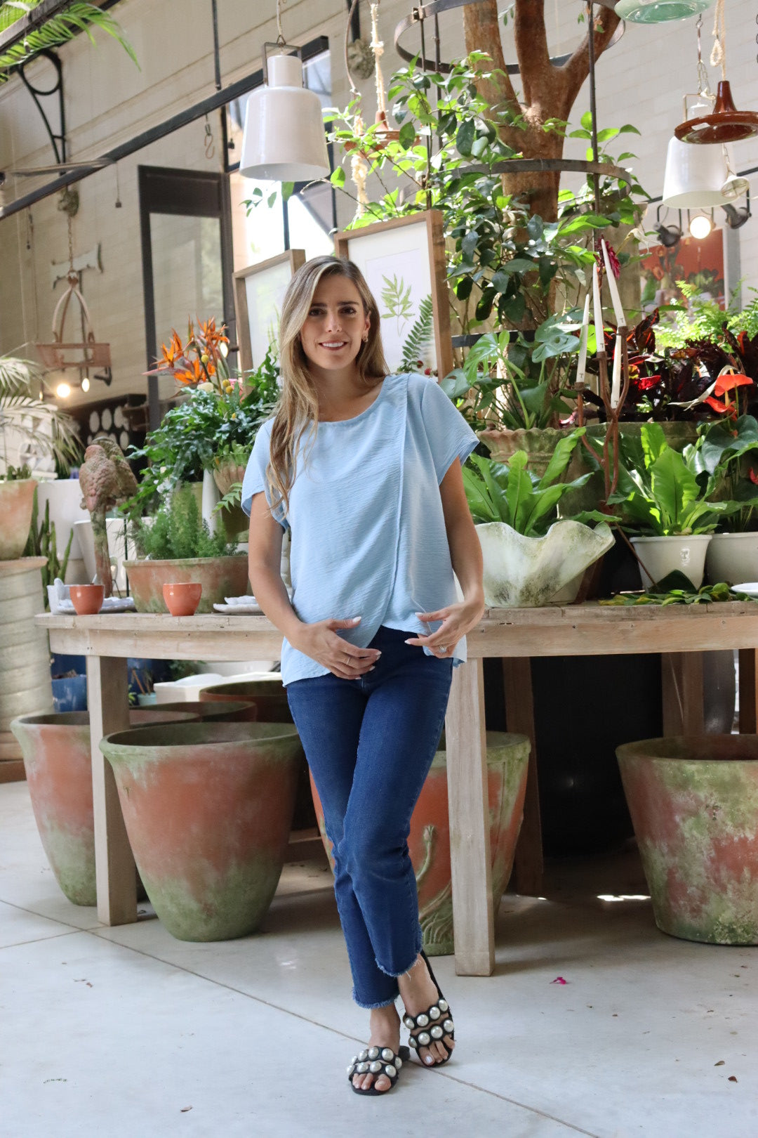Blusa de Lactancia, Diana Azul jaspe