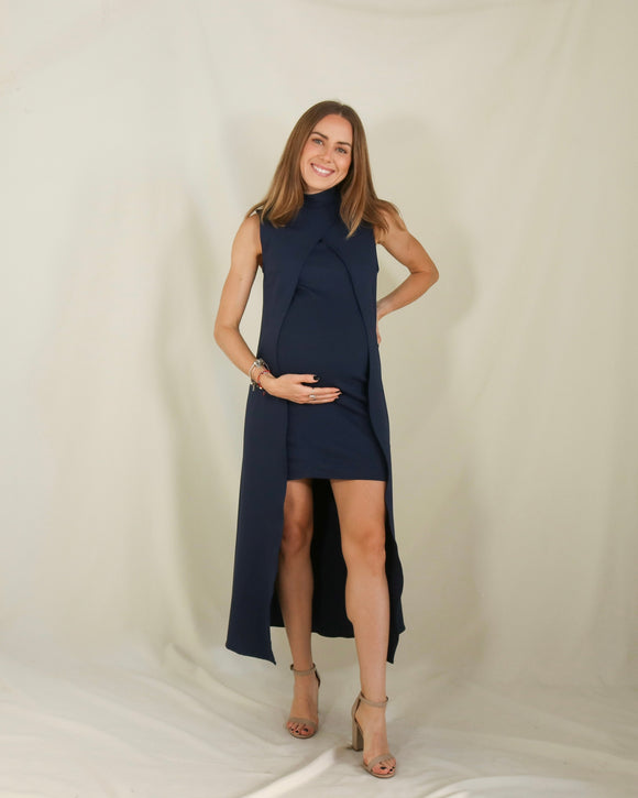 Vestido de maternidad, Elena azul marino