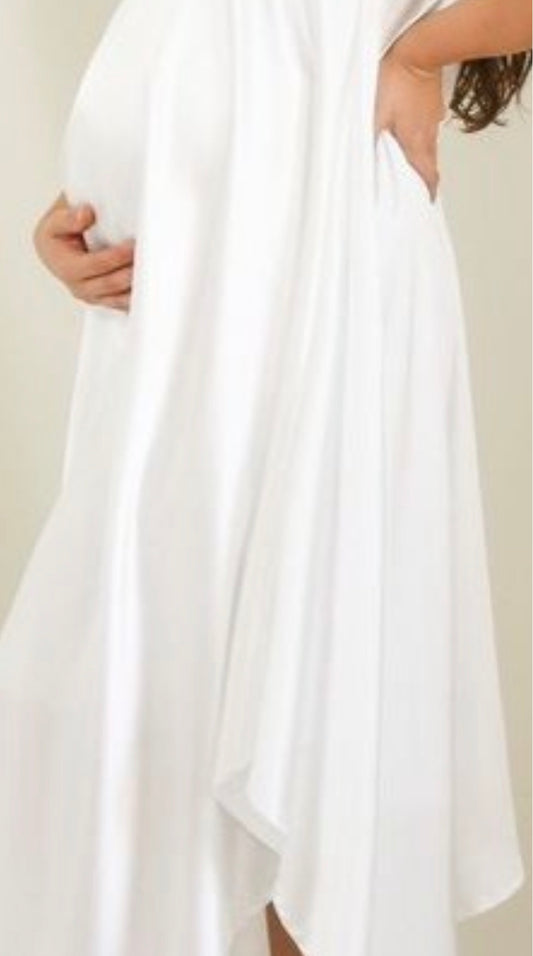 Tela Polyester ivory brillosa