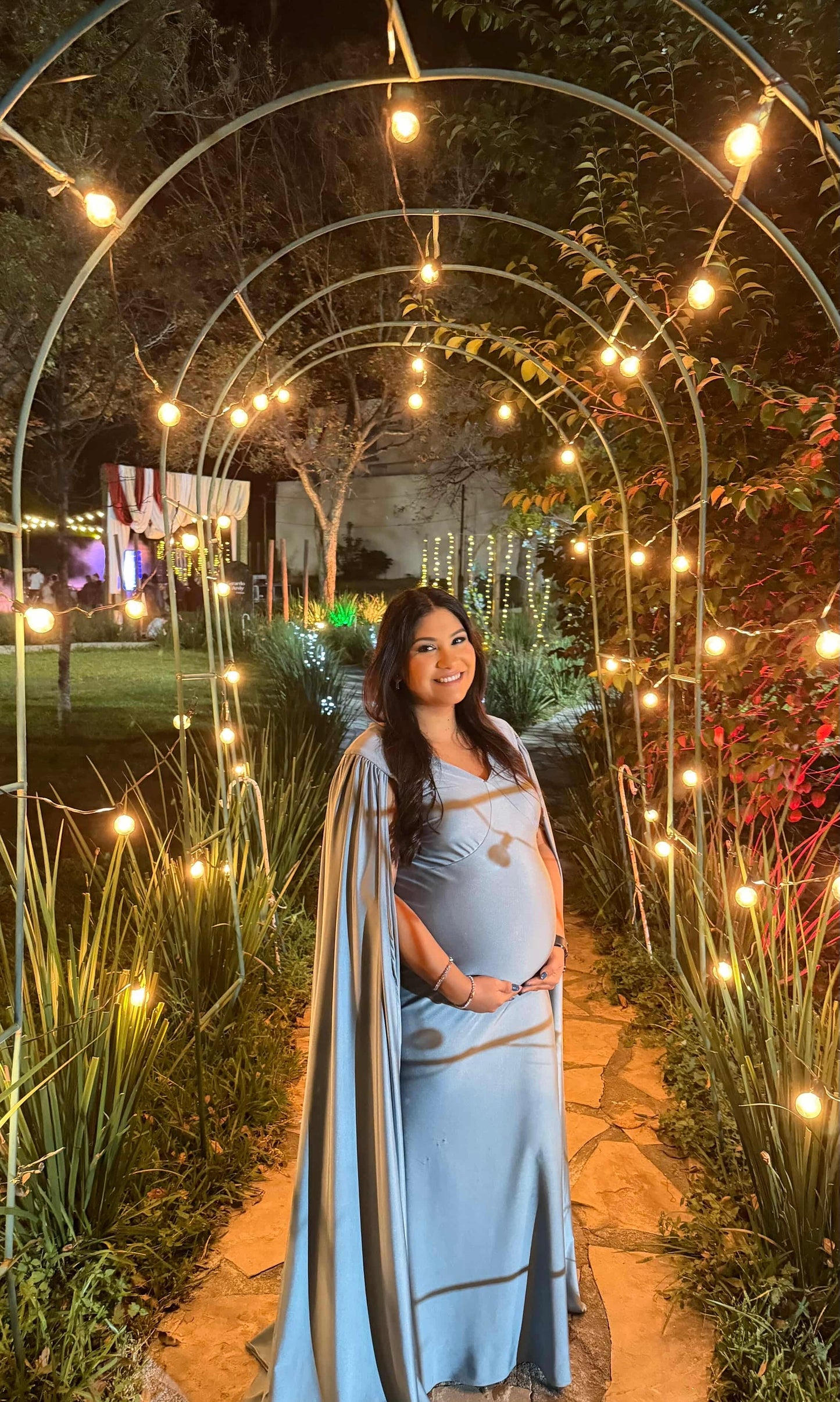 Vestido de maternidad Eliana, azul polvo licra M