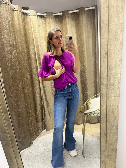 Blusa de lactancia Georgina, mulberry M