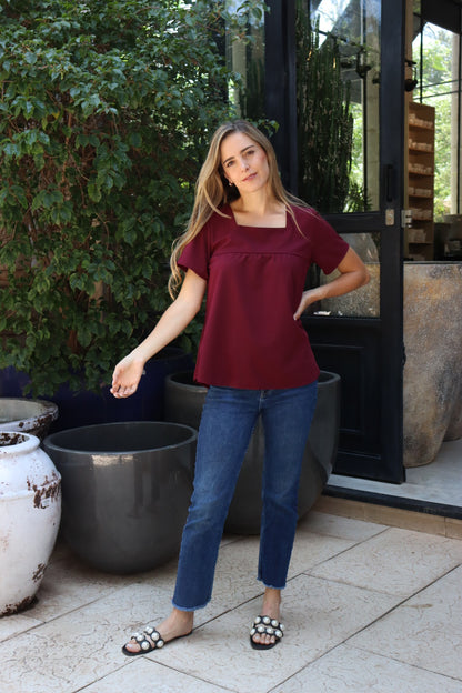 Blusa lactancia y maternidad, vino cierres