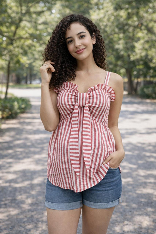 Maternity blouse, Anna blue orange flowers