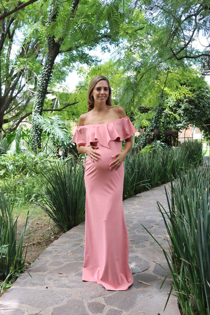 Vestido de maternidad Ana Luisa rosa terracota